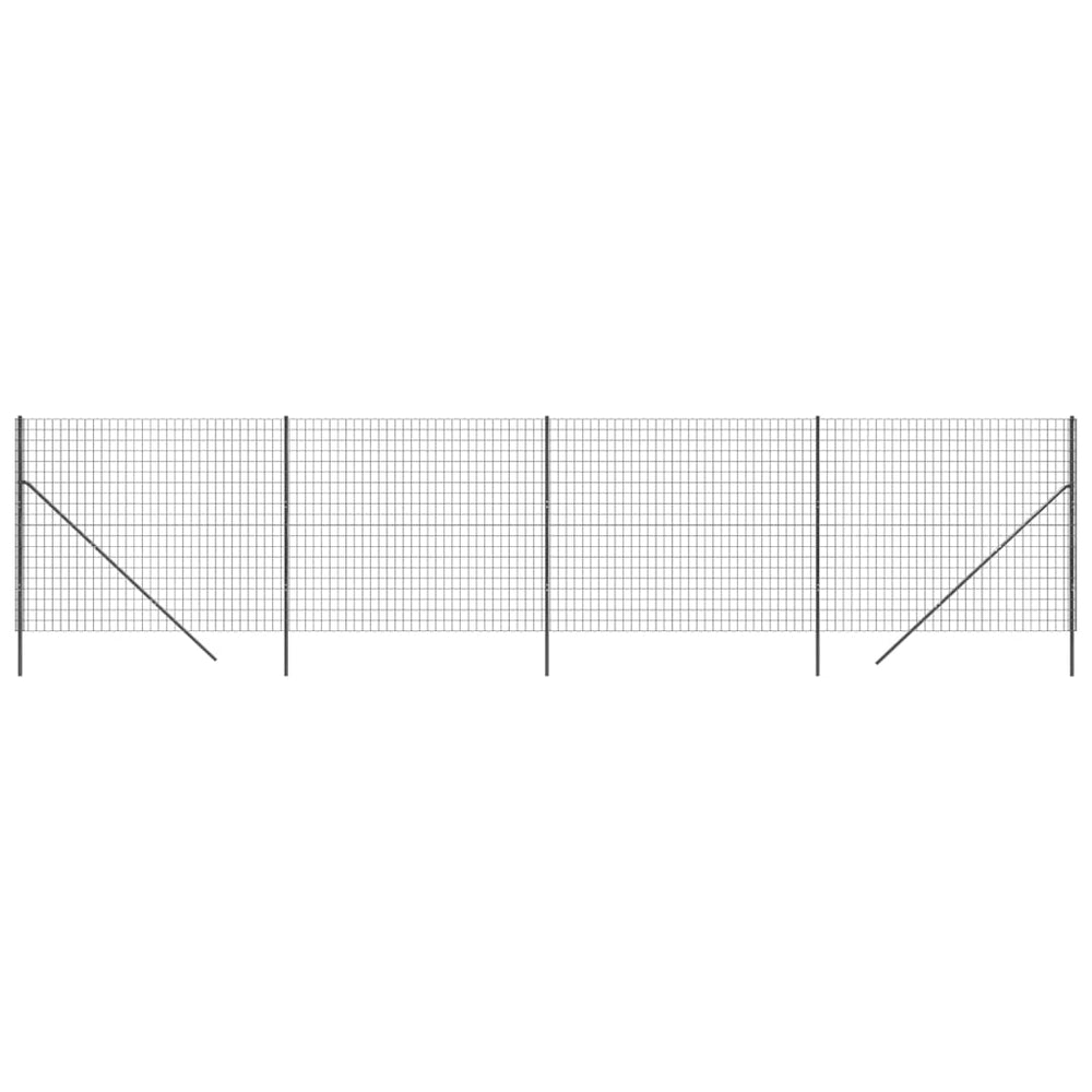 Maschendrahtzaun Anthrazit 2,2x10 m Verzinkter Stahl