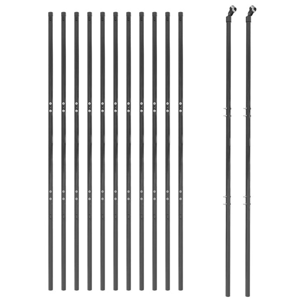 Maschendrahtzaun Anthrazit 1,4x25 m Verzinkter Stahl