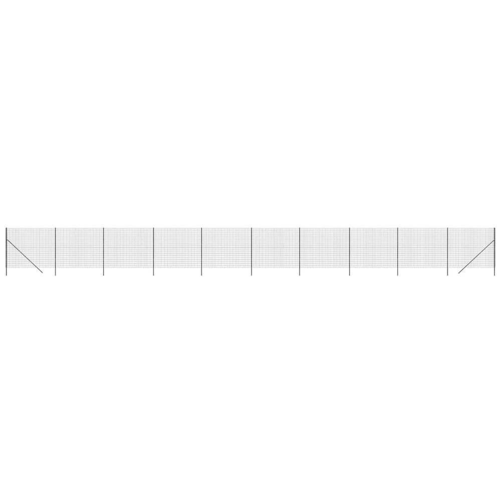 Maschendrahtzaun Anthrazit 1,6x25 m Verzinkter Stahl