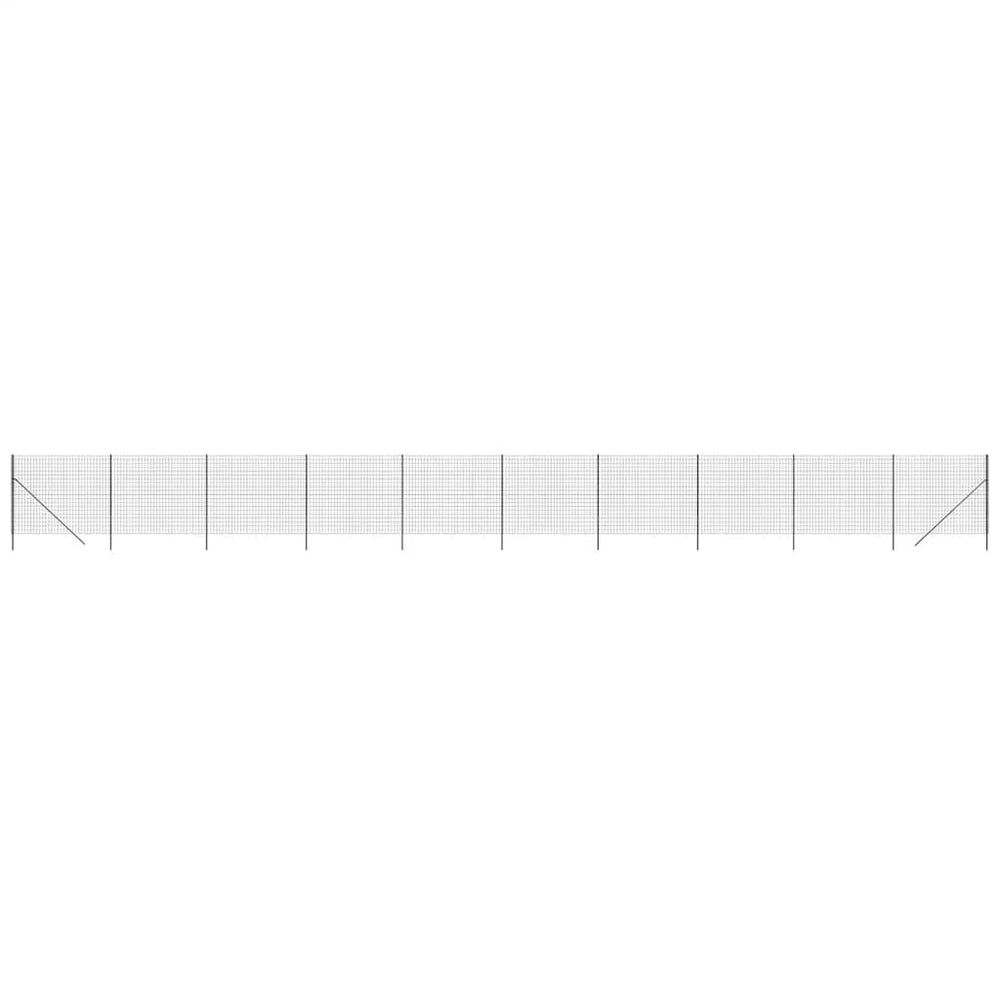 Maschendrahtzaun Anthrazit 2x25 m Verzinkter Stahl