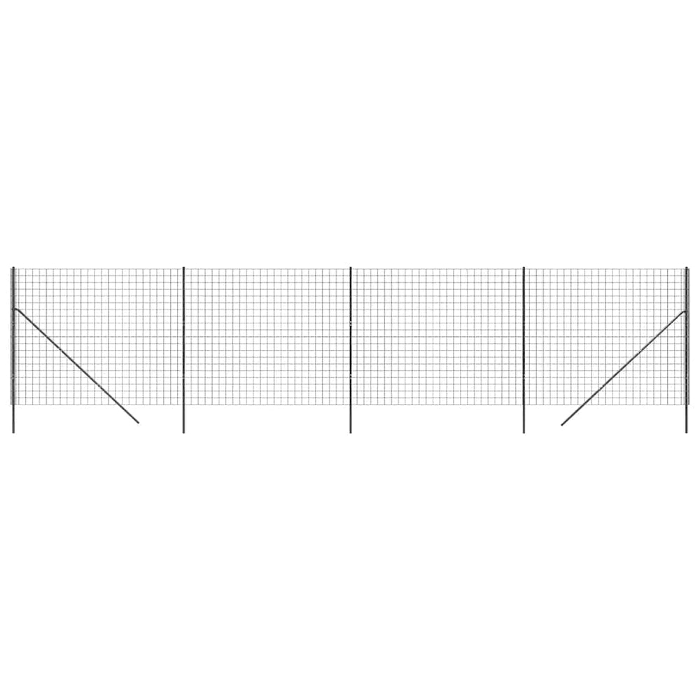Maschendrahtzaun Anthrazit 1,4x10 m Verzinkter Stahl