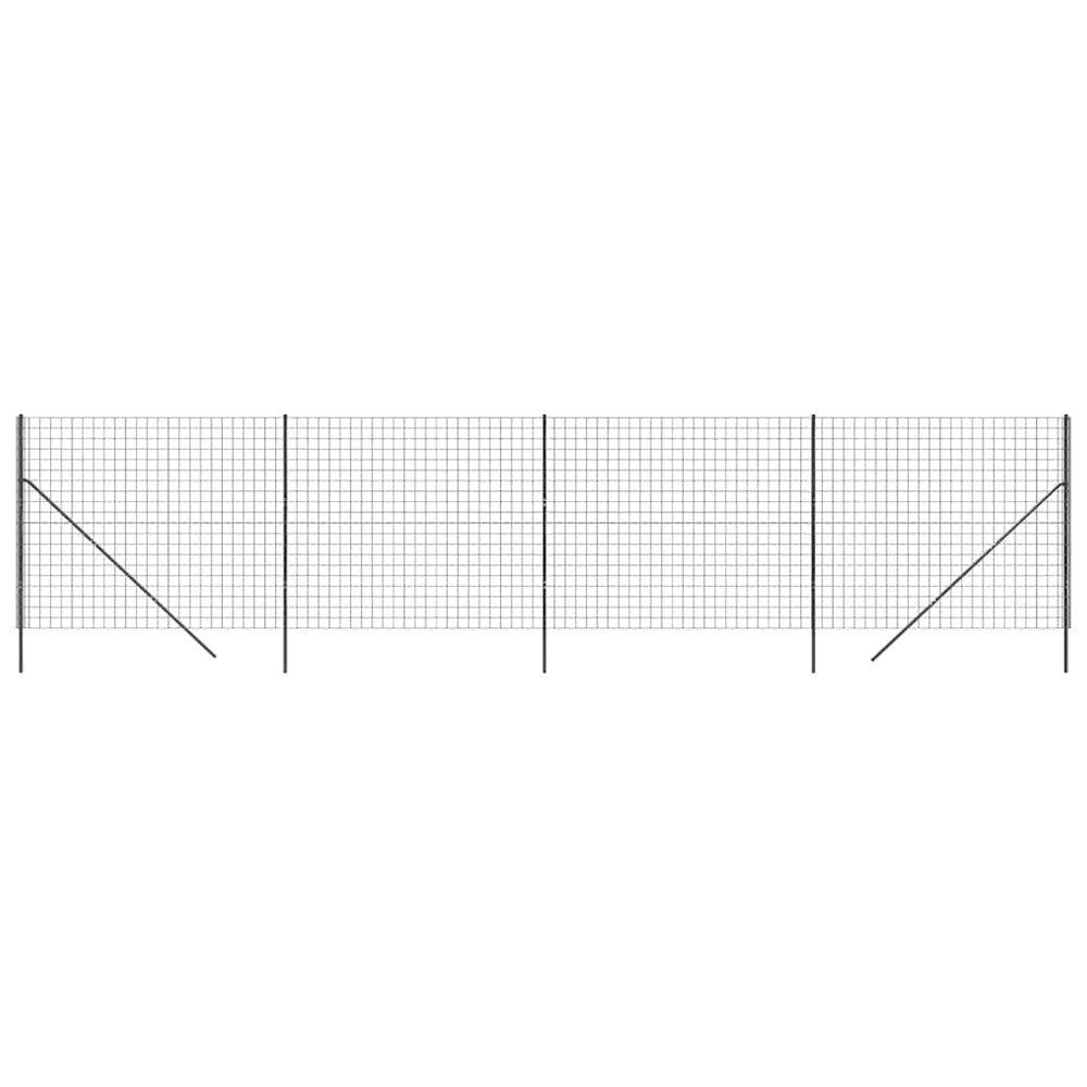 Maschendrahtzaun Anthrazit 1,6x10 m Verzinkter Stahl