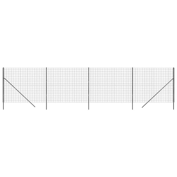 Maschendrahtzaun Anthrazit 1,6x10 m Verzinkter Stahl