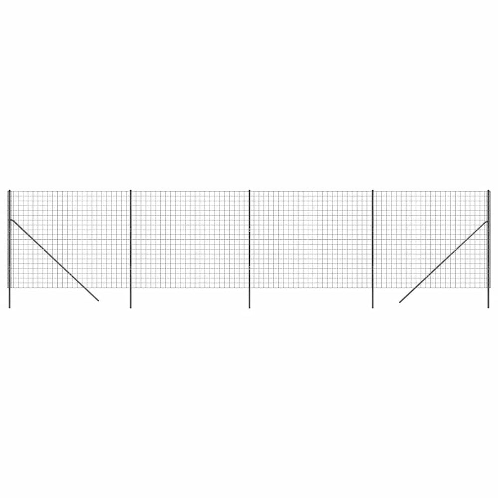 Maschendrahtzaun Anthrazit 2,2x10 m Verzinkter Stahl