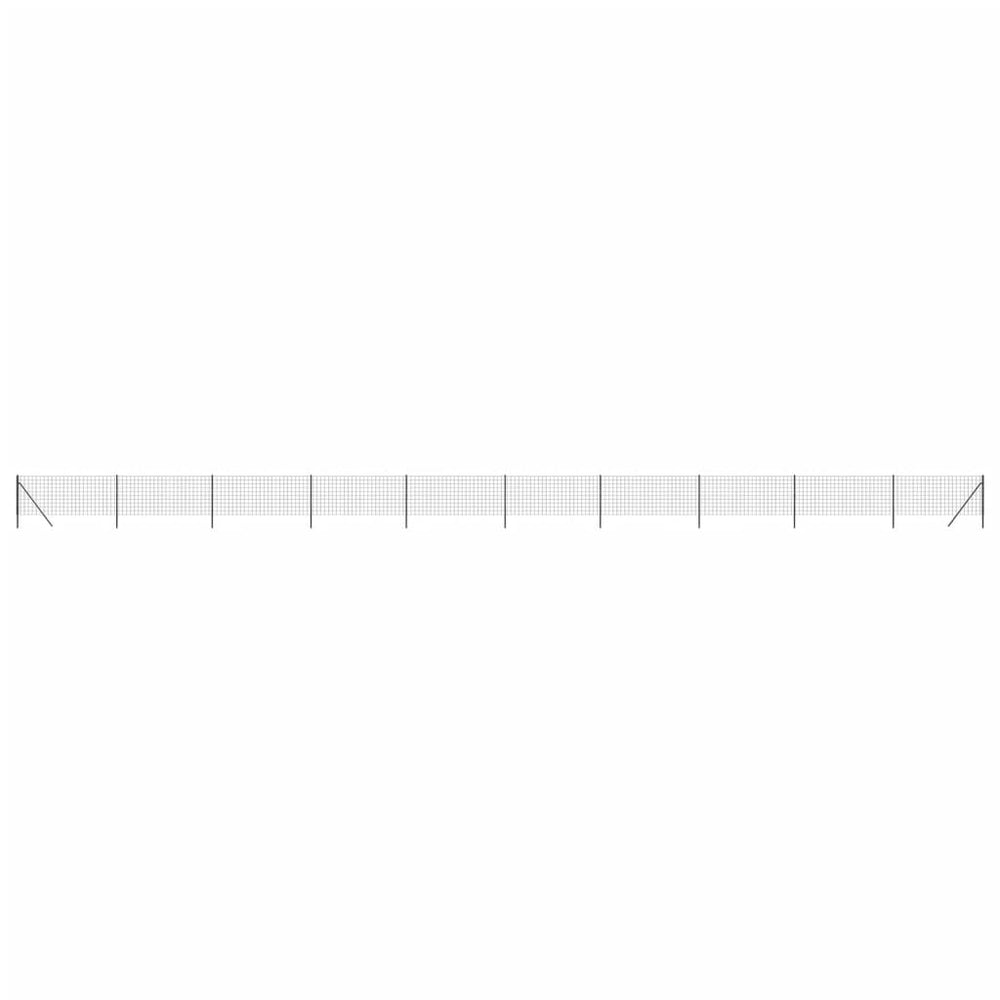 Maschendrahtzaun Anthrazit 0,8x25 m Verzinkter Stahl