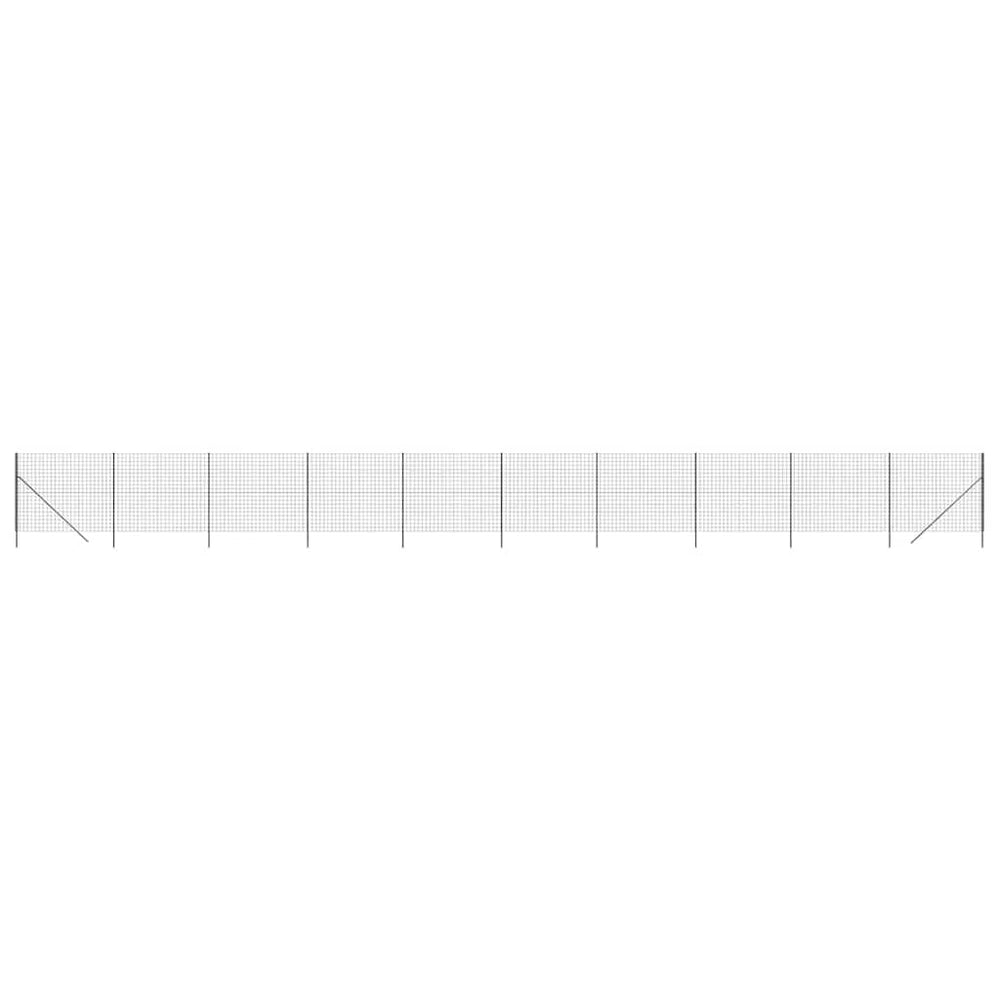Maschendrahtzaun Anthrazit 2,2x25 m Verzinkter Stahl