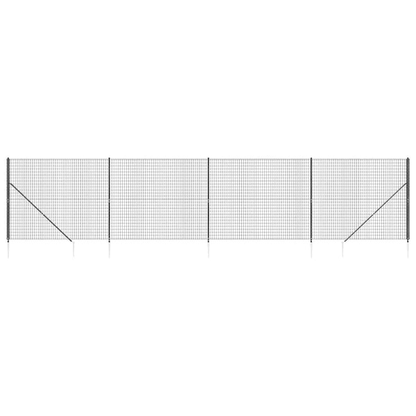 Maschendrahtzaun mit Bodenhülsen Anthrazit 1,4x10 m