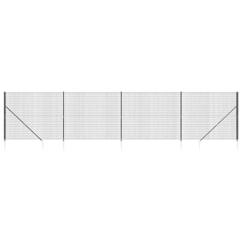 Maschendrahtzaun mit Bodenhülsen Anthrazit 1,6x10 m