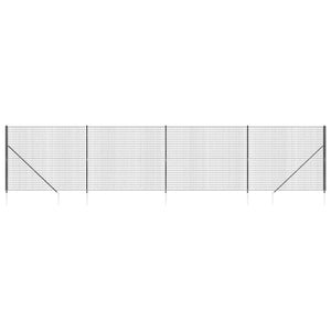 Maschendrahtzaun mit Bodenhülsen Anthrazit 2x10 m