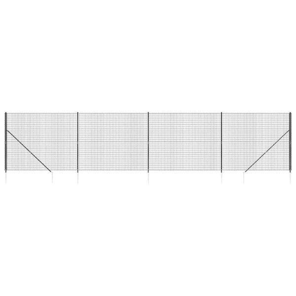 Maschendrahtzaun mit Bodenhülsen Anthrazit 2x10 m