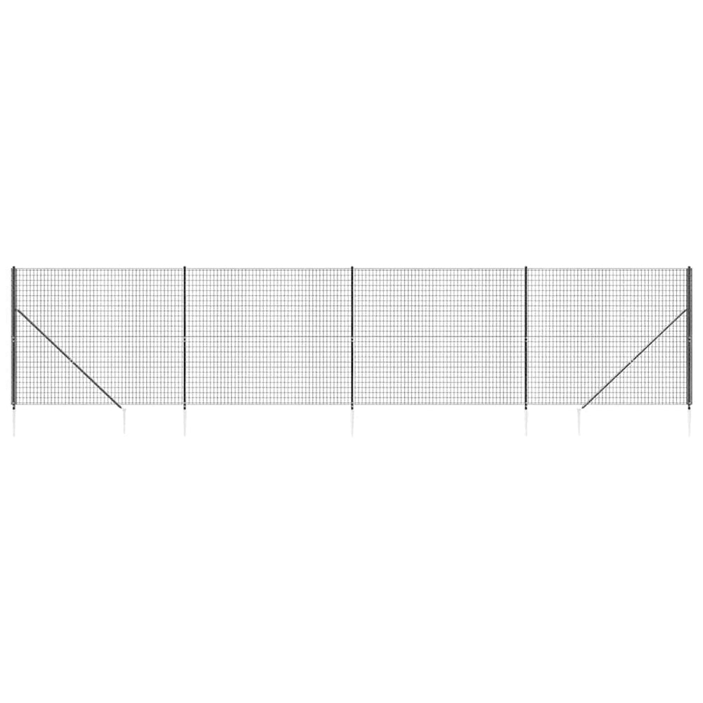 Maschendrahtzaun mit Bodenhülsen Anthrazit 2,2x10 m