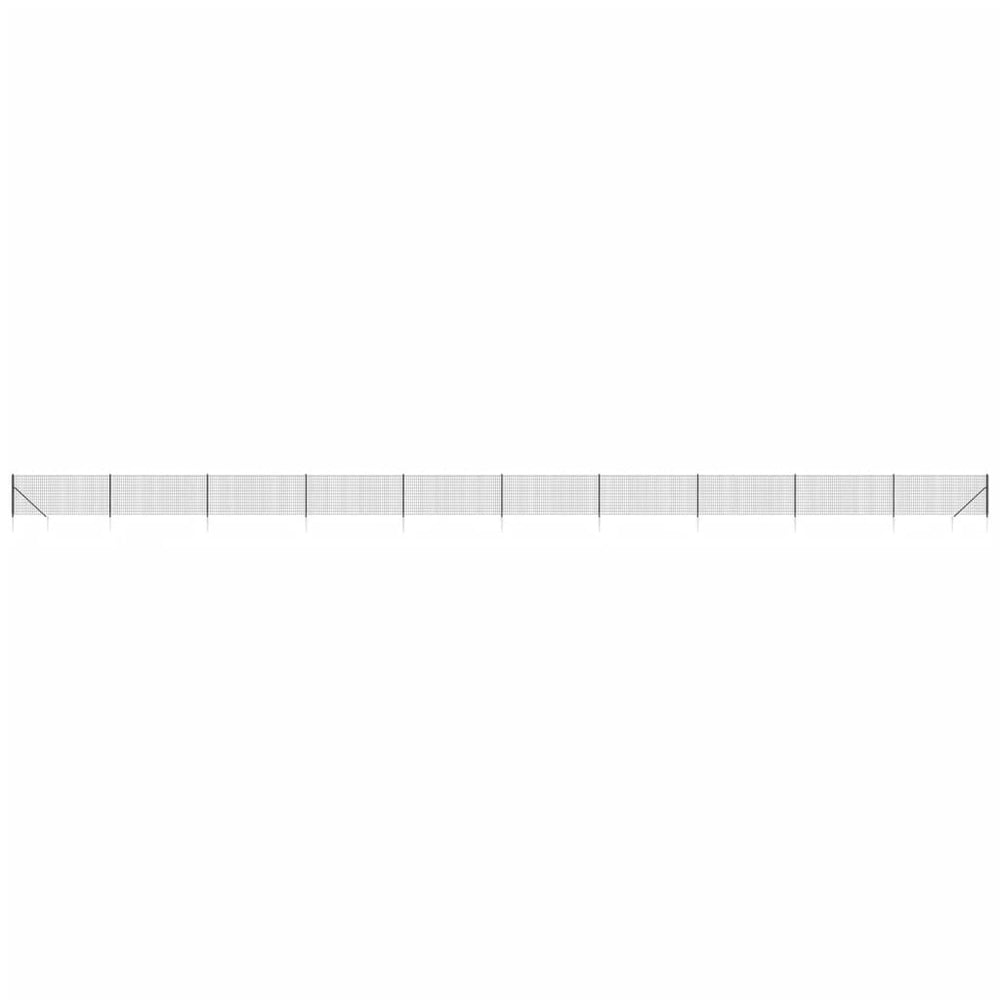 Maschendrahtzaun mit Bodenhülsen Anthrazit 1,1x25 m