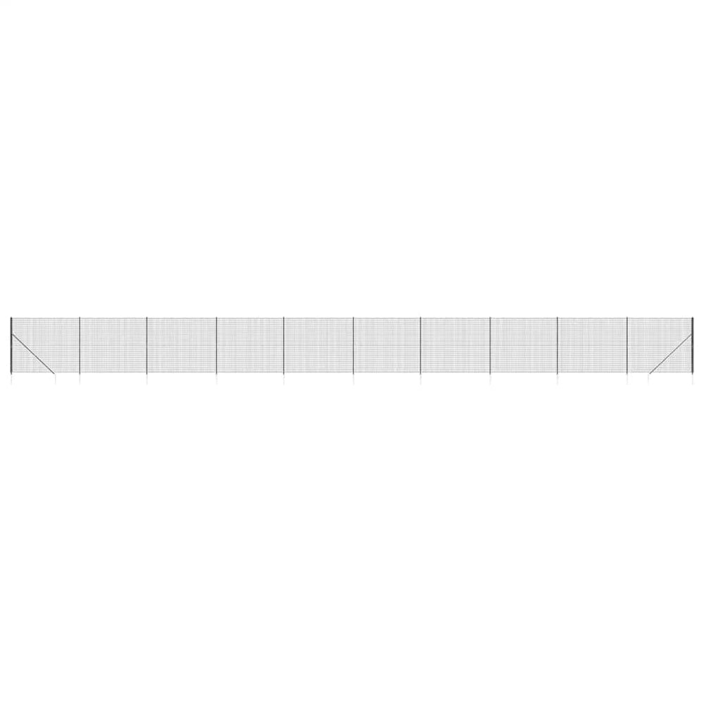 Maschendrahtzaun mit Bodenhülsen Anthrazit 2,2x25 m