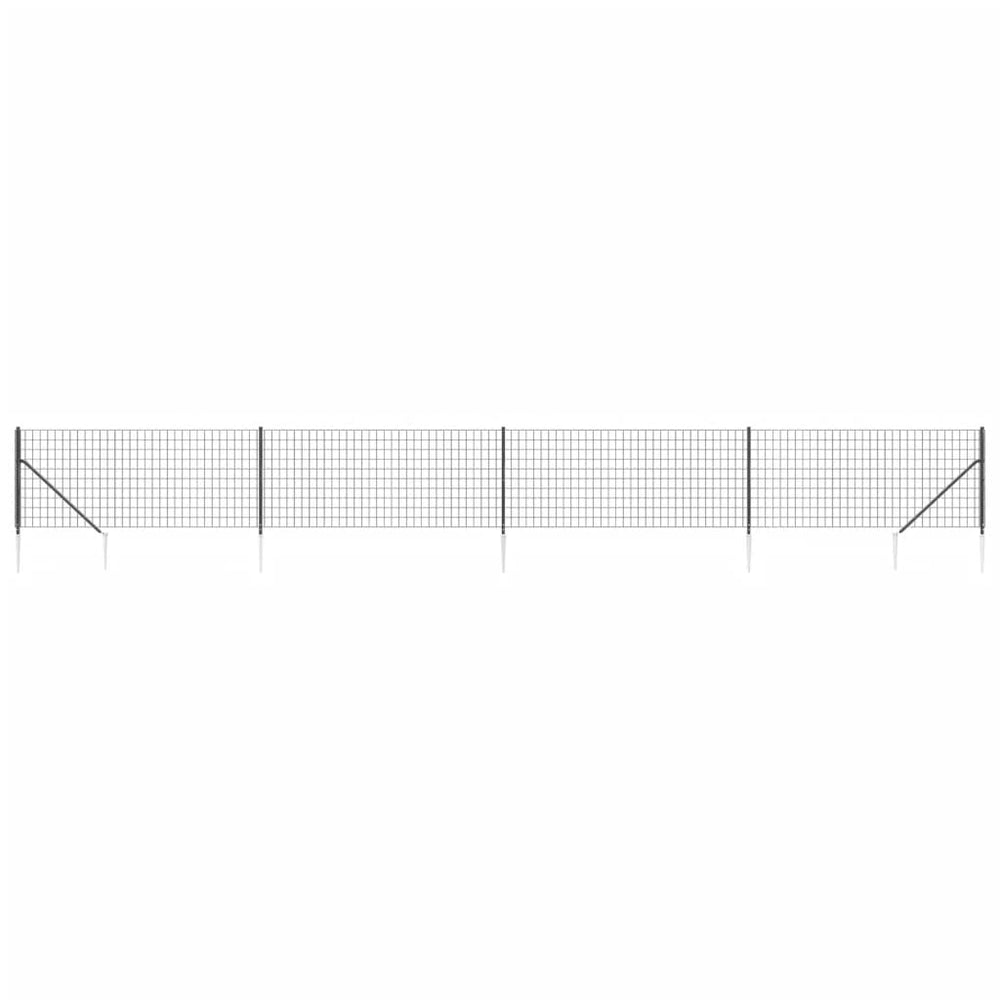 Maschendrahtzaun mit Bodenhülsen Anthrazit 1x10 m