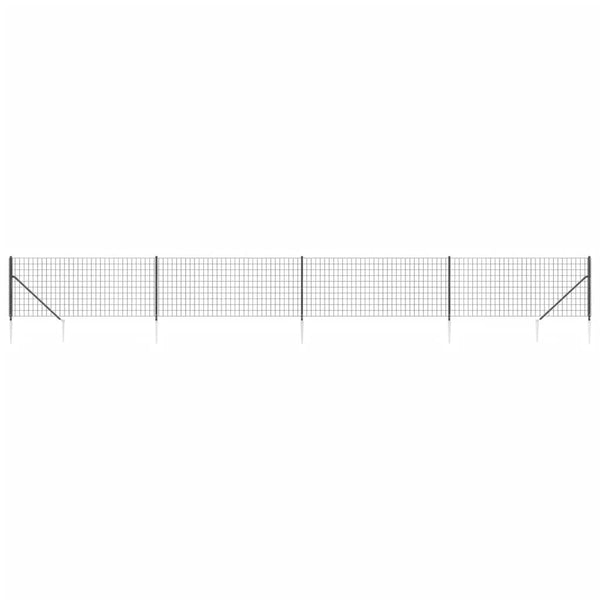 Maschendrahtzaun mit Bodenhülsen Anthrazit 1x10 m