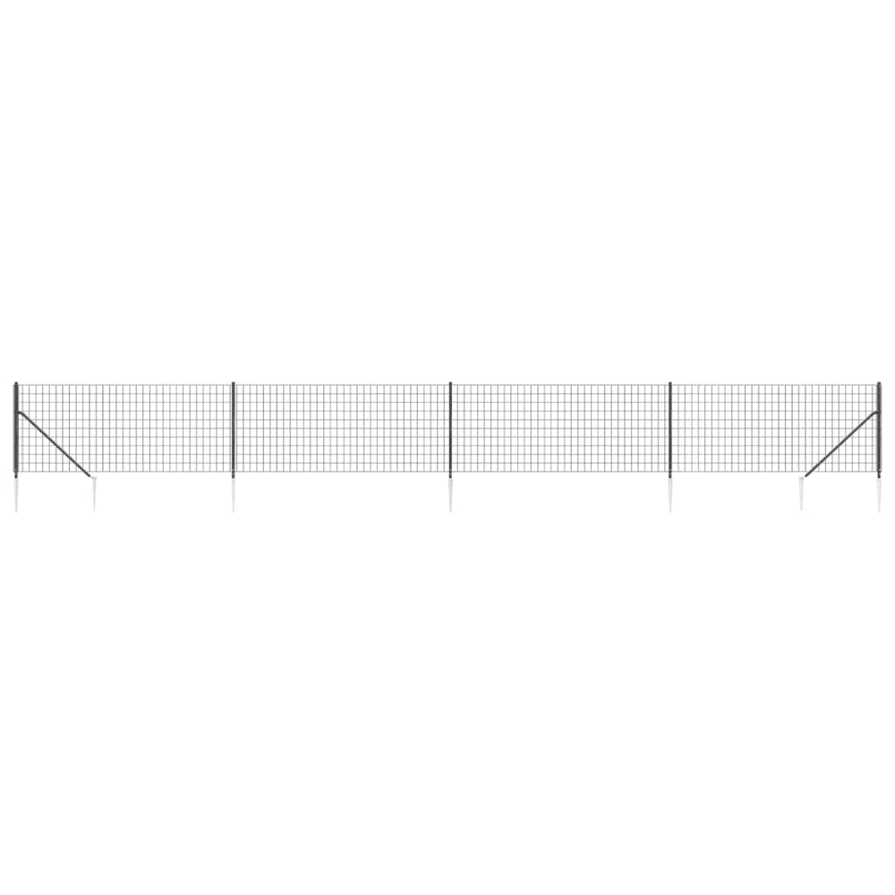Maschendrahtzaun mit Bodenhülsen Anthrazit 1,1x10 m