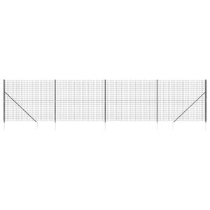Maschendrahtzaun mit Bodenhülsen Anthrazit 1,4x10 m