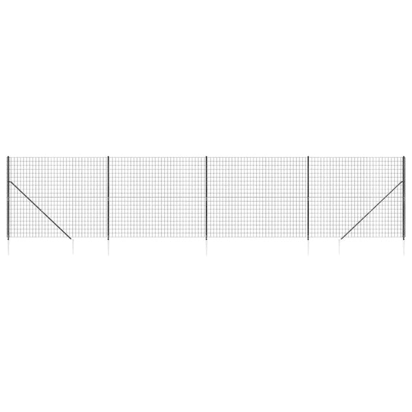 Maschendrahtzaun mit Bodenhülsen Anthrazit 1,4x10 m