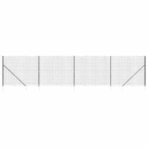 Maschendrahtzaun mit Bodenhülsen Anthrazit 1,6x10 m
