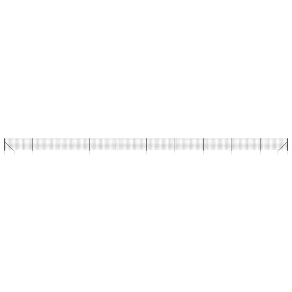 Maschendrahtzaun mit Bodenhülsen Anthrazit 0,8x25 m