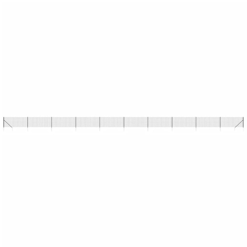 Maschendrahtzaun mit Bodenhülsen Anthrazit 1,1x25 m