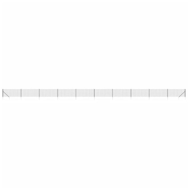 Maschendrahtzaun mit Bodenhülsen Anthrazit 1,1x25 m