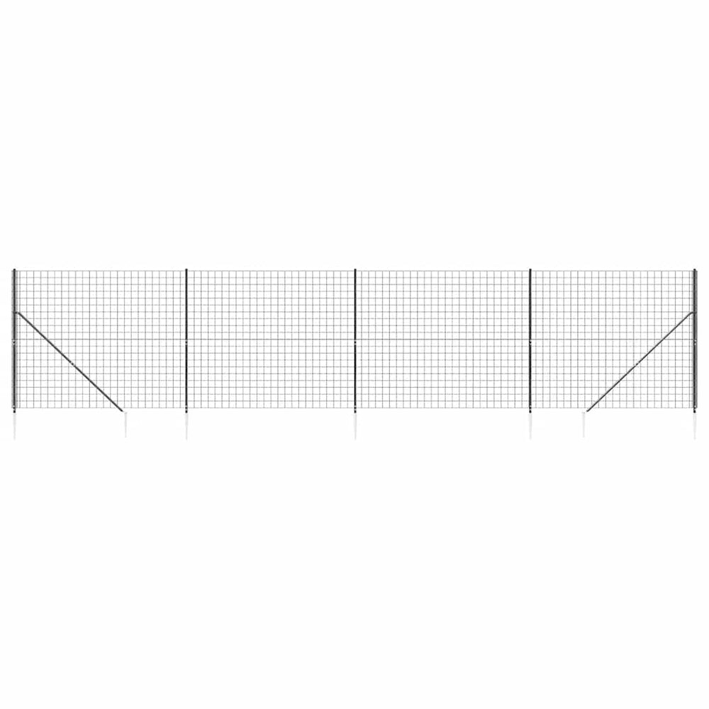 Maschendrahtzaun mit Bodenhülsen Anthrazit 1,4x10 m
