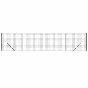 Maschendrahtzaun mit Bodenhülsen Anthrazit 1,4x10 m