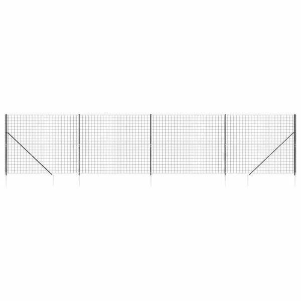 Maschendrahtzaun mit Bodenhülsen Anthrazit 1,4x10 m