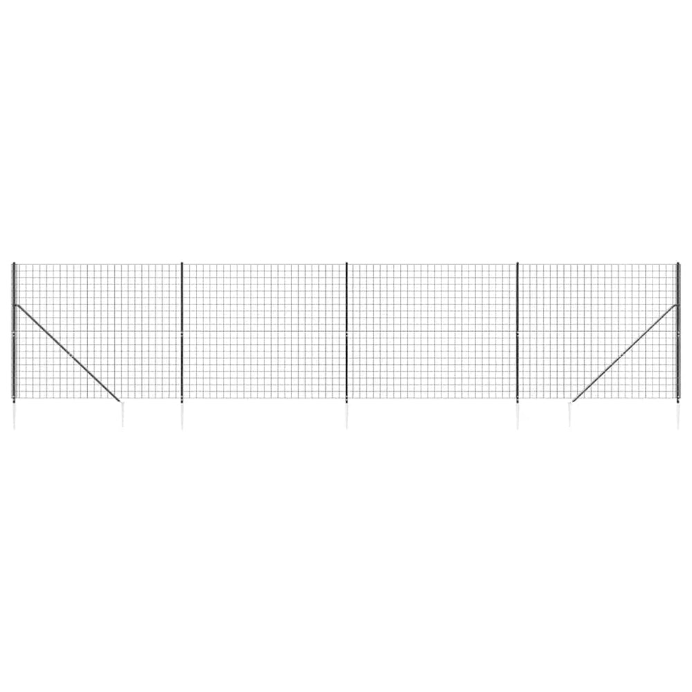 Maschendrahtzaun mit Bodenhülsen Anthrazit 1,6x10 m