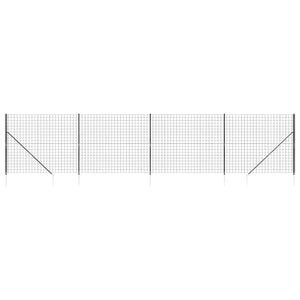Maschendrahtzaun mit Bodenhülsen Anthrazit 1,6x10 m