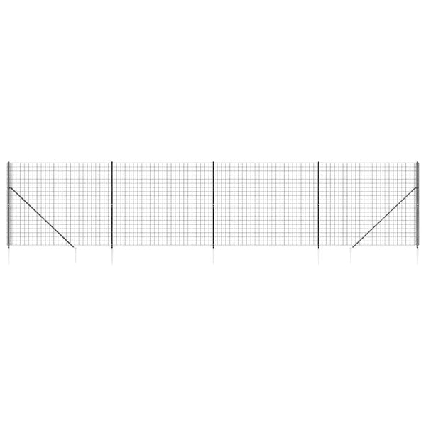 Maschendrahtzaun mit Bodenhülsen Anthrazit 1,6x10 m