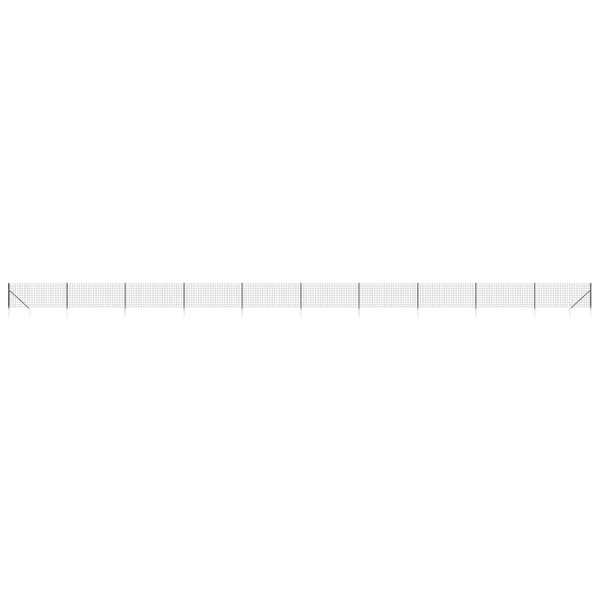 Maschendrahtzaun mit Bodenhülsen Anthrazit 0,8x25 m