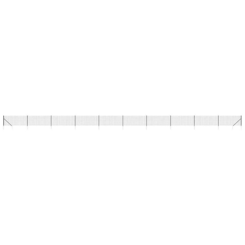 Maschendrahtzaun mit Bodenhülsen Anthrazit 1x25 m