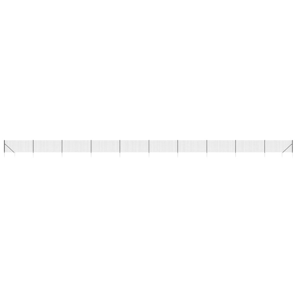 Maschendrahtzaun mit Bodenhülsen Anthrazit 1,1x25 m