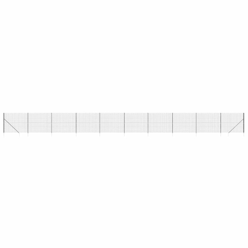 Maschendrahtzaun mit Bodenhülsen Anthrazit 2x25 m