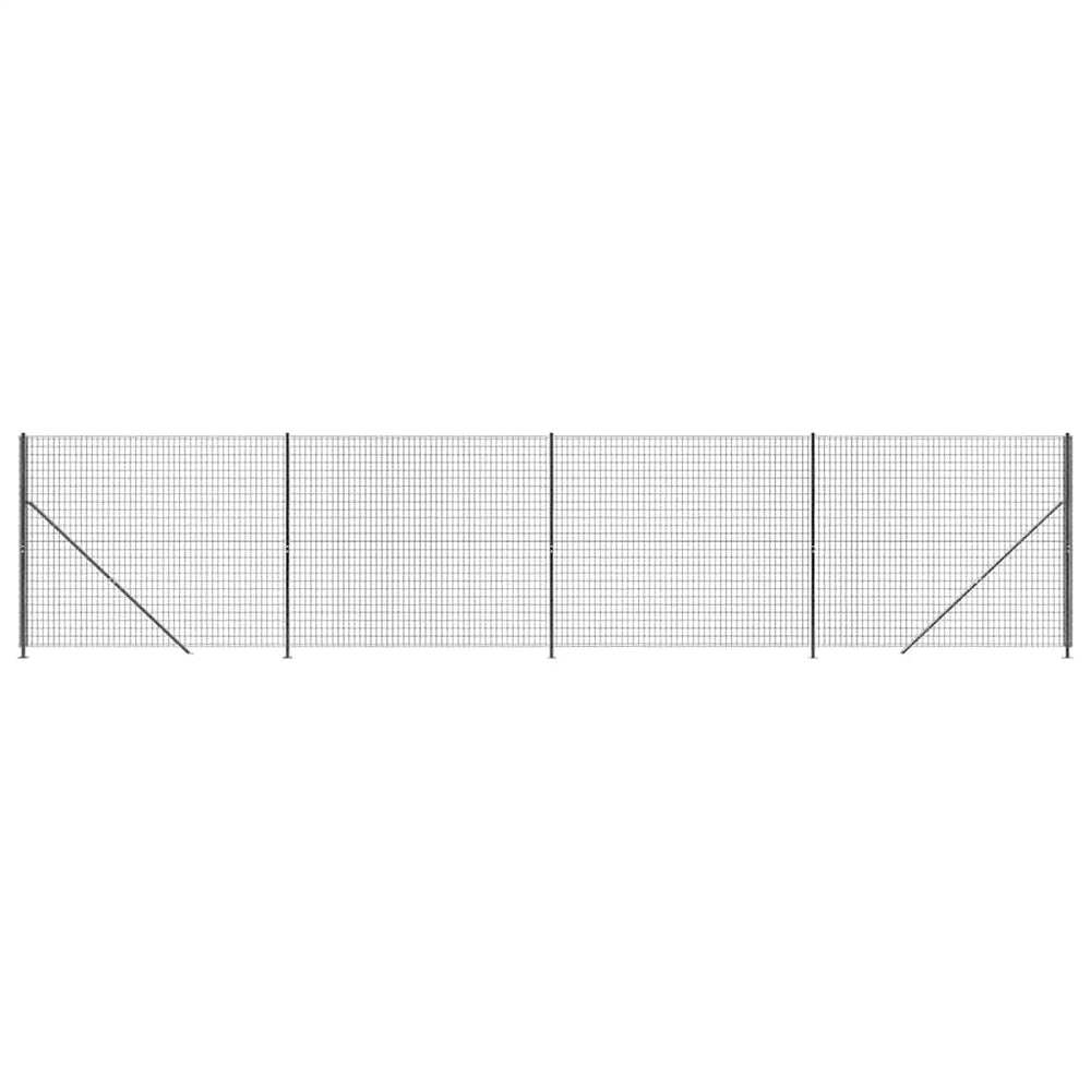 Maschendrahtzaun mit Bodenflansch Anthrazit 1,4x10 m