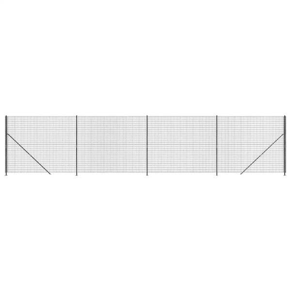 Maschendrahtzaun mit Bodenflansch Anthrazit 2x10 m