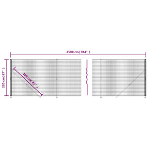 Maschendrahtzaun mit Bodenflansch Anthrazit 2,2x25 m