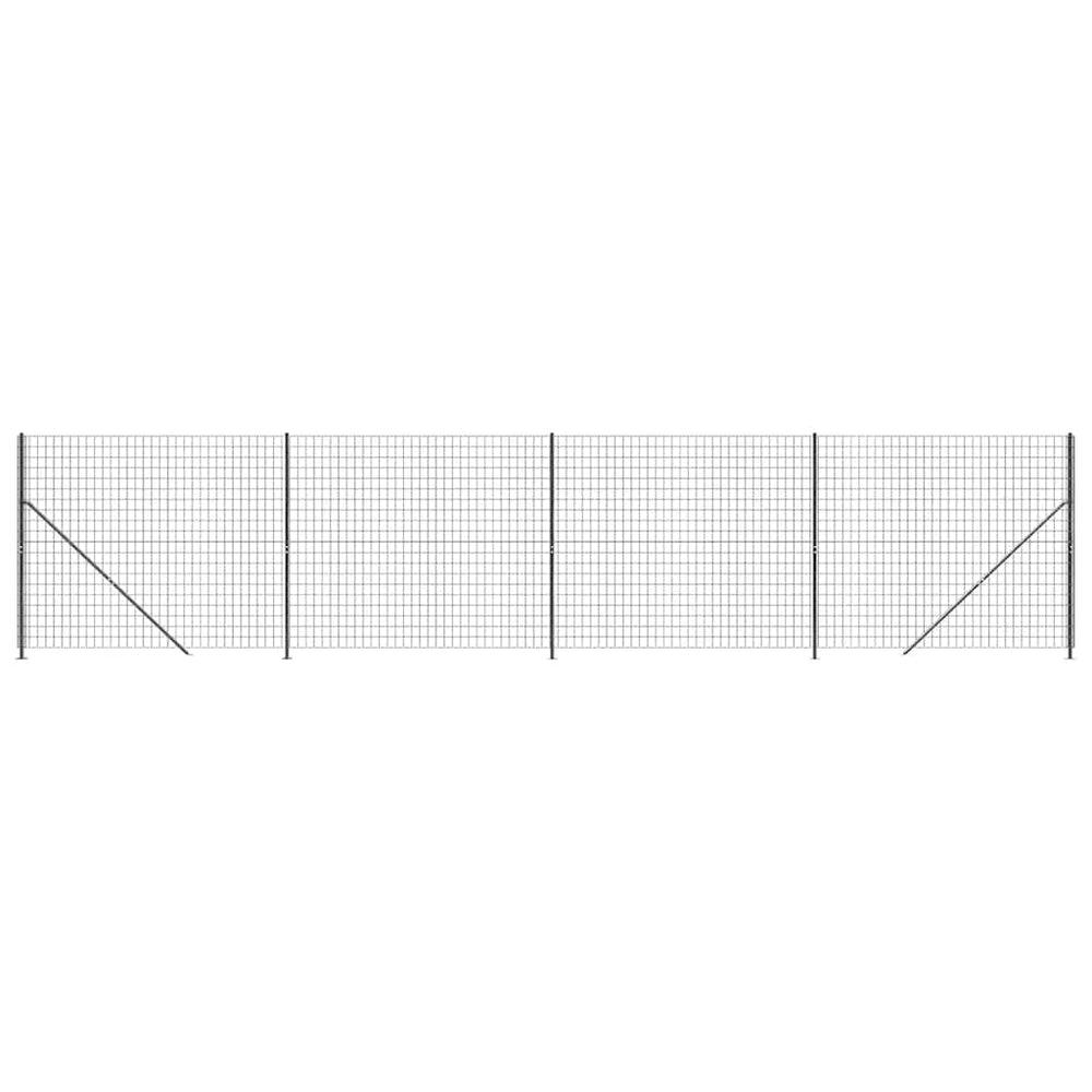Maschendrahtzaun mit Bodenflansch Anthrazit 1,4x10 m