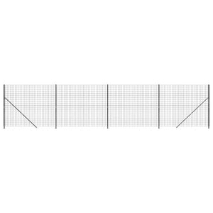 Maschendrahtzaun mit Bodenflansch Anthrazit 1,4x10 m