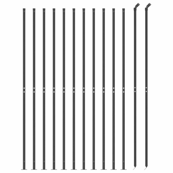 Maschendrahtzaun mit Bodenflansch Anthrazit 1,6x25 m