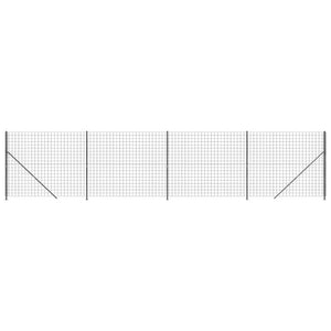 Maschendrahtzaun mit Bodenflansch Anthrazit 1,4x10 m