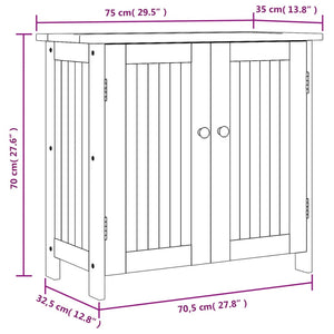 Gartenschrank Akazie 75x35x70cm
