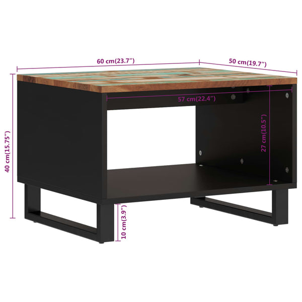vidaXL Table basse 60x50x40 cm Bois de récupération massif