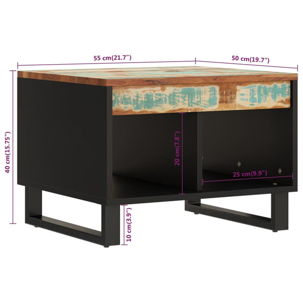 vidaXL Table basse 55x50x40 cm en bois de récupération massif