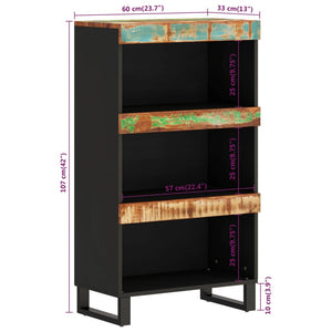 Altholz Beistelltisch Massiv 60x33x107 cm
