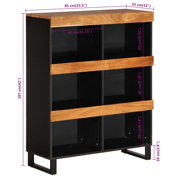 Akazie Beistelltisch Massivholz 85x33x107 cm