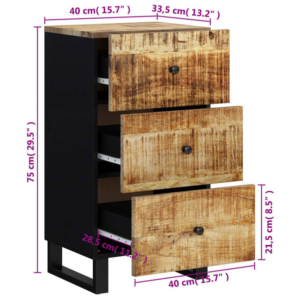 Mango Sideboard mit 3 Schubladen