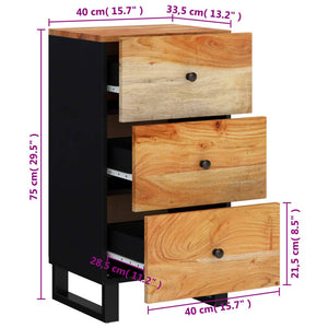 Akazie Sideboard mit 3 Schubladen